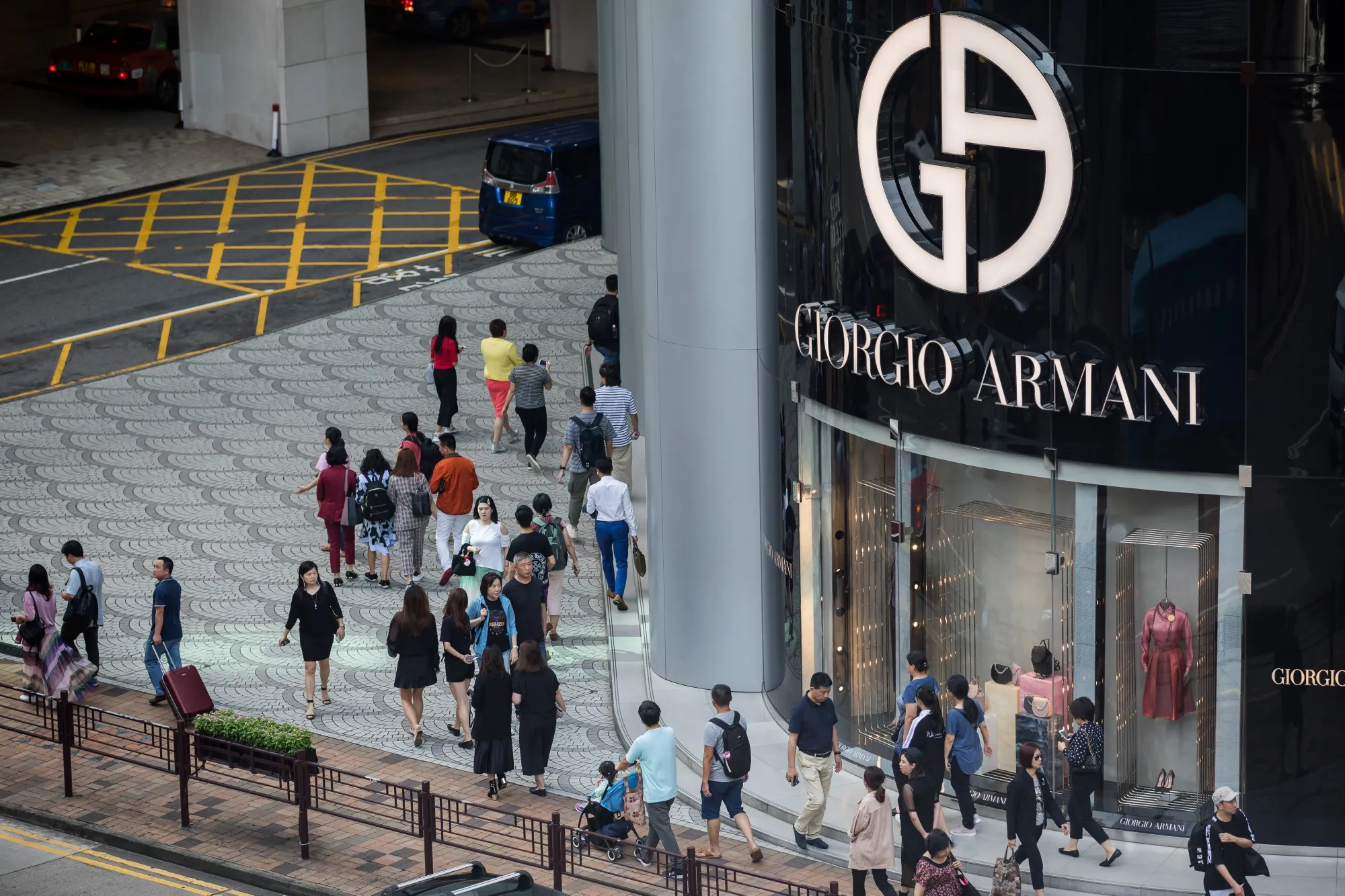 A Giorgio Armani store in the Tsim Sha Tsui district of Hong Kong.