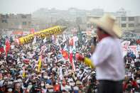 Peru Presidential Candidate Pedro Castillo Holds Campaign Rally