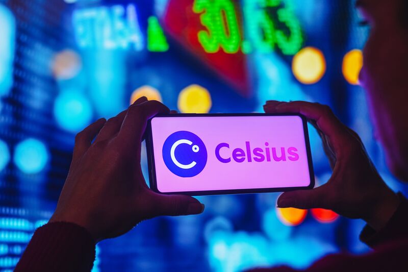 In this photo illustration, the Celsius Network logo is
