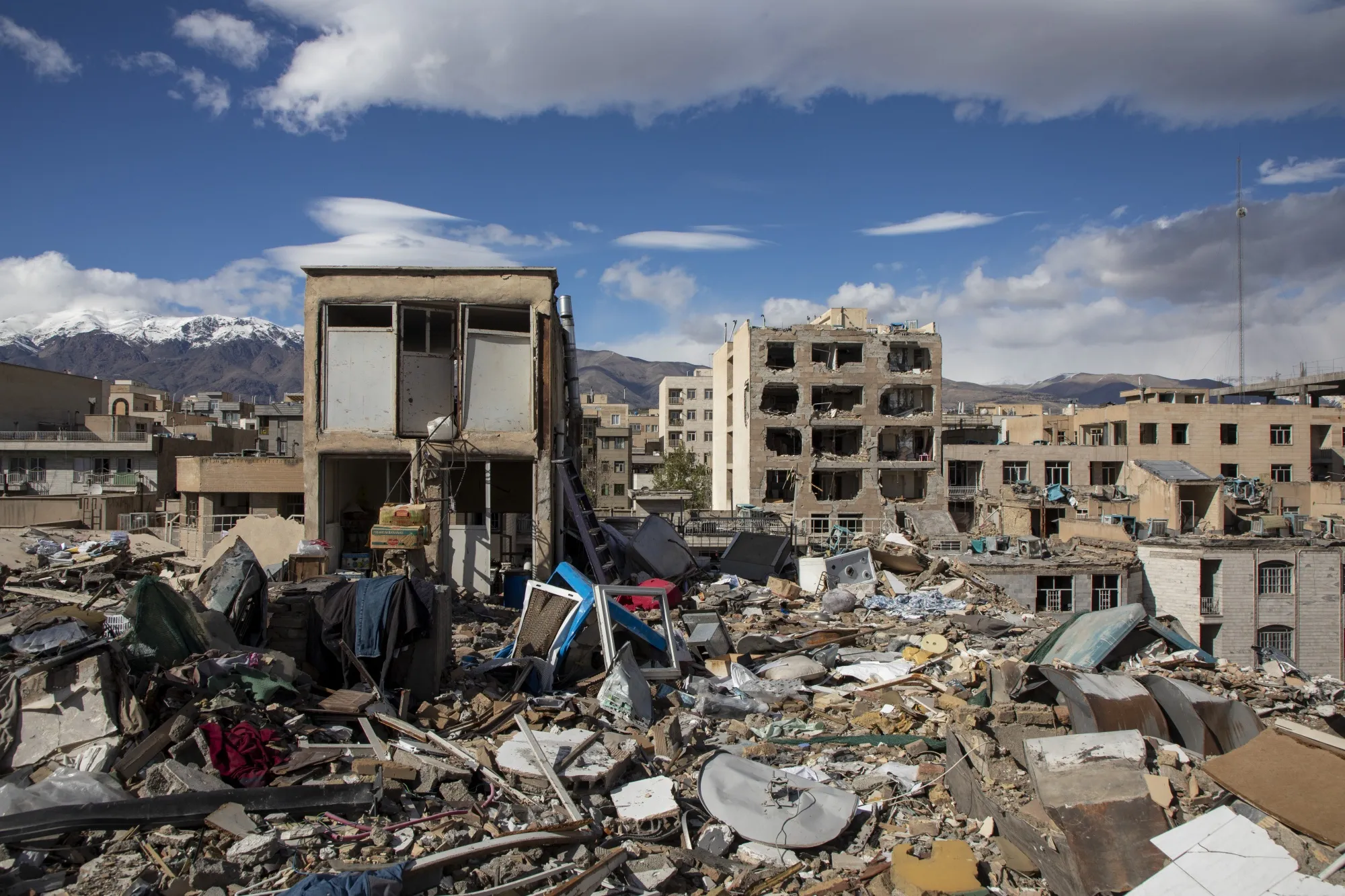Buildings destroyed in Tehran on April 6