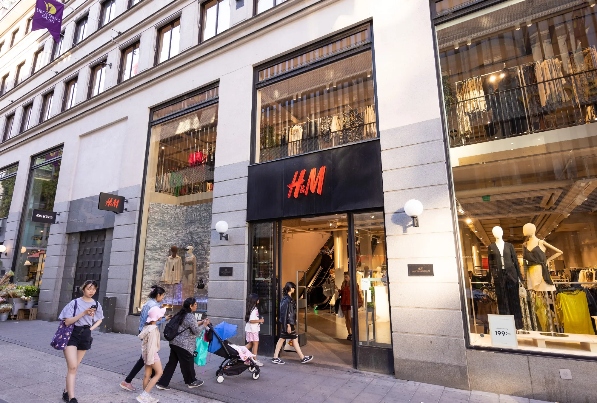 Shoppers in Stockholm.
