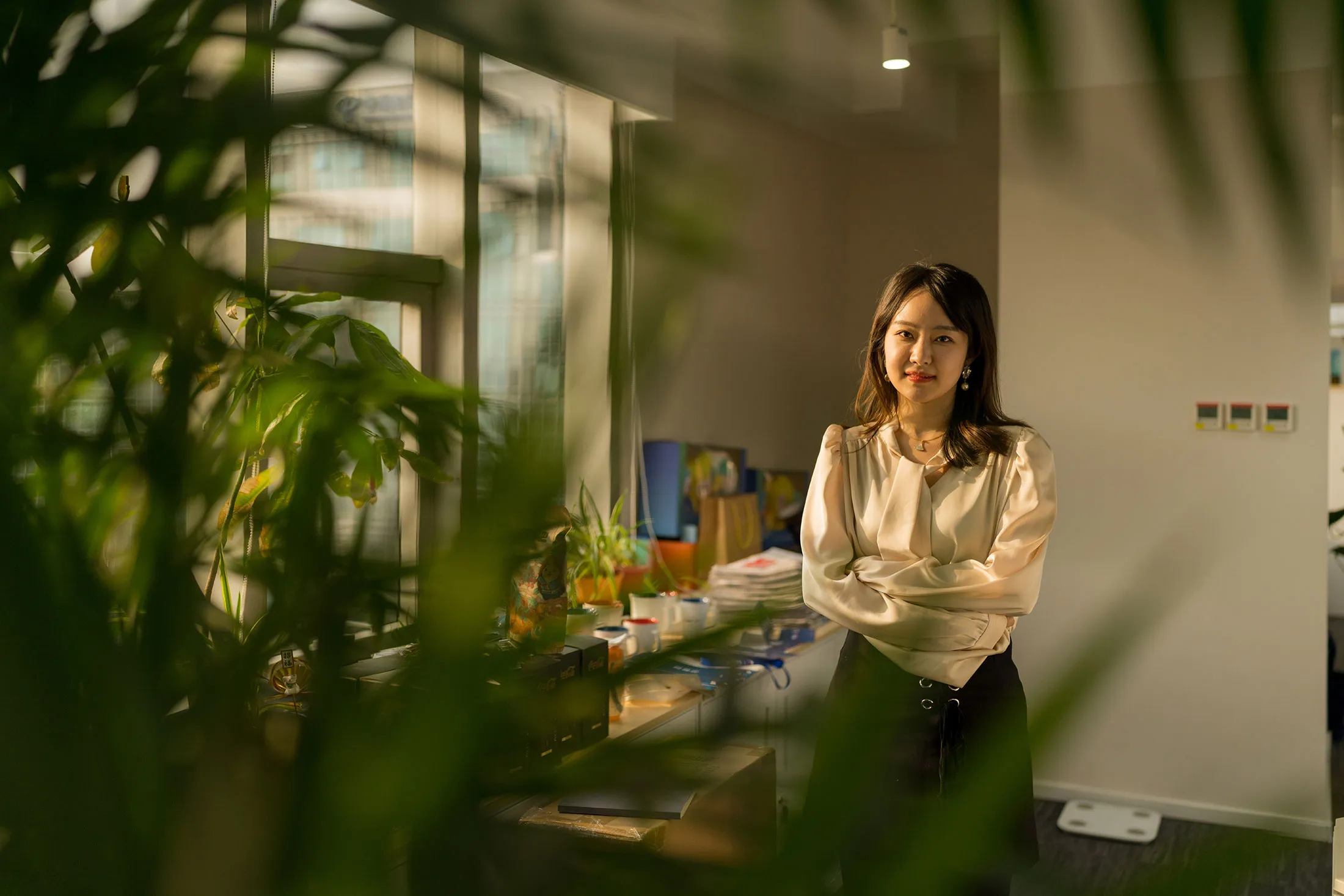 Jiahui Wang, livestream host for China Asset Management Co., in Beijing