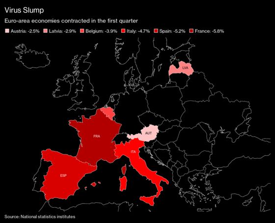 Euro Area’s Record Slump Adds Urgency to Fiscal Aid Calls