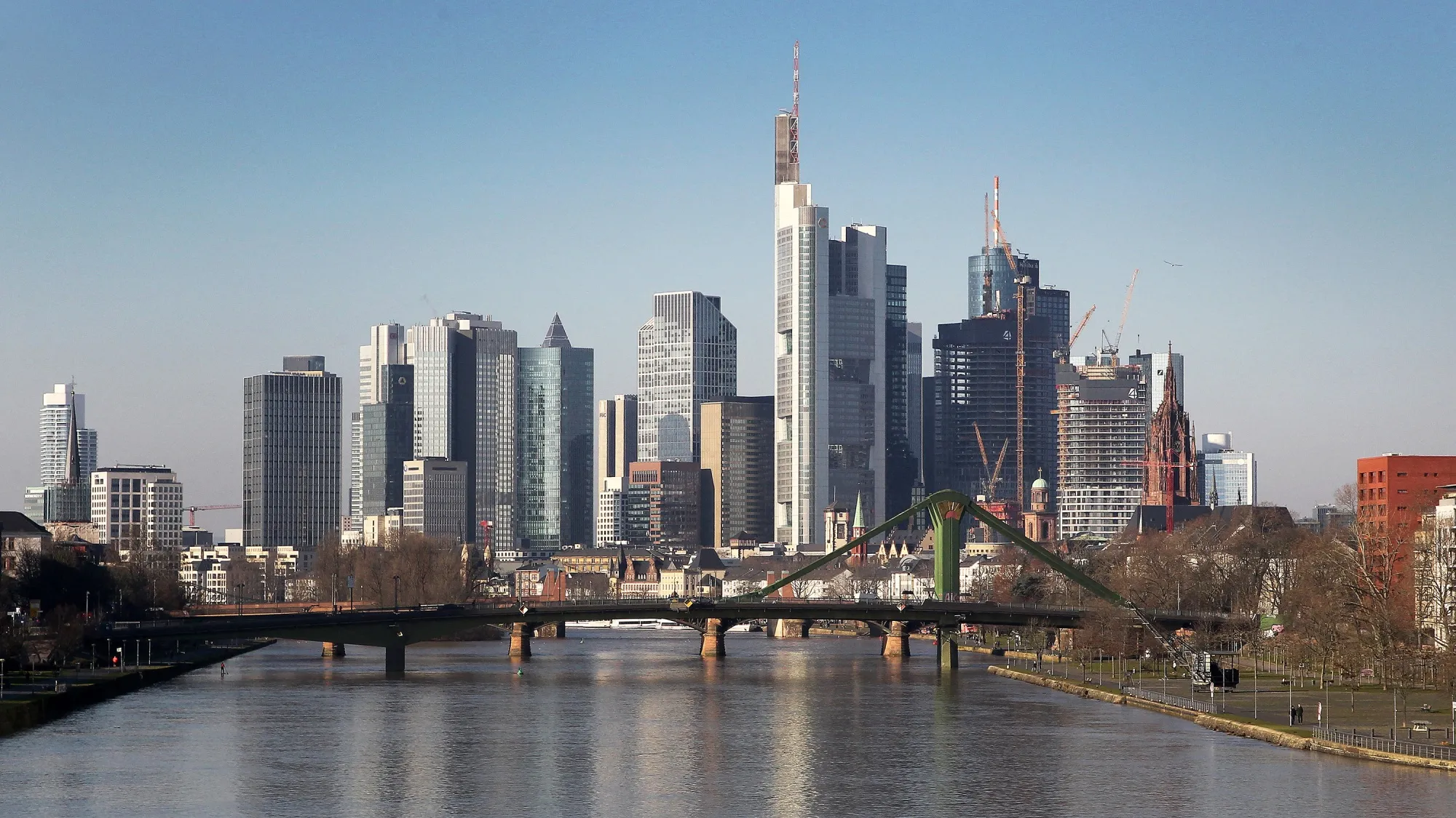 The central financial and business district in Frankfurt.