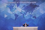 Vladimir Putin, Russia's President, delivers his annual news conference in Moscow, Russia, on Thursday, Dec. 23, 2021.