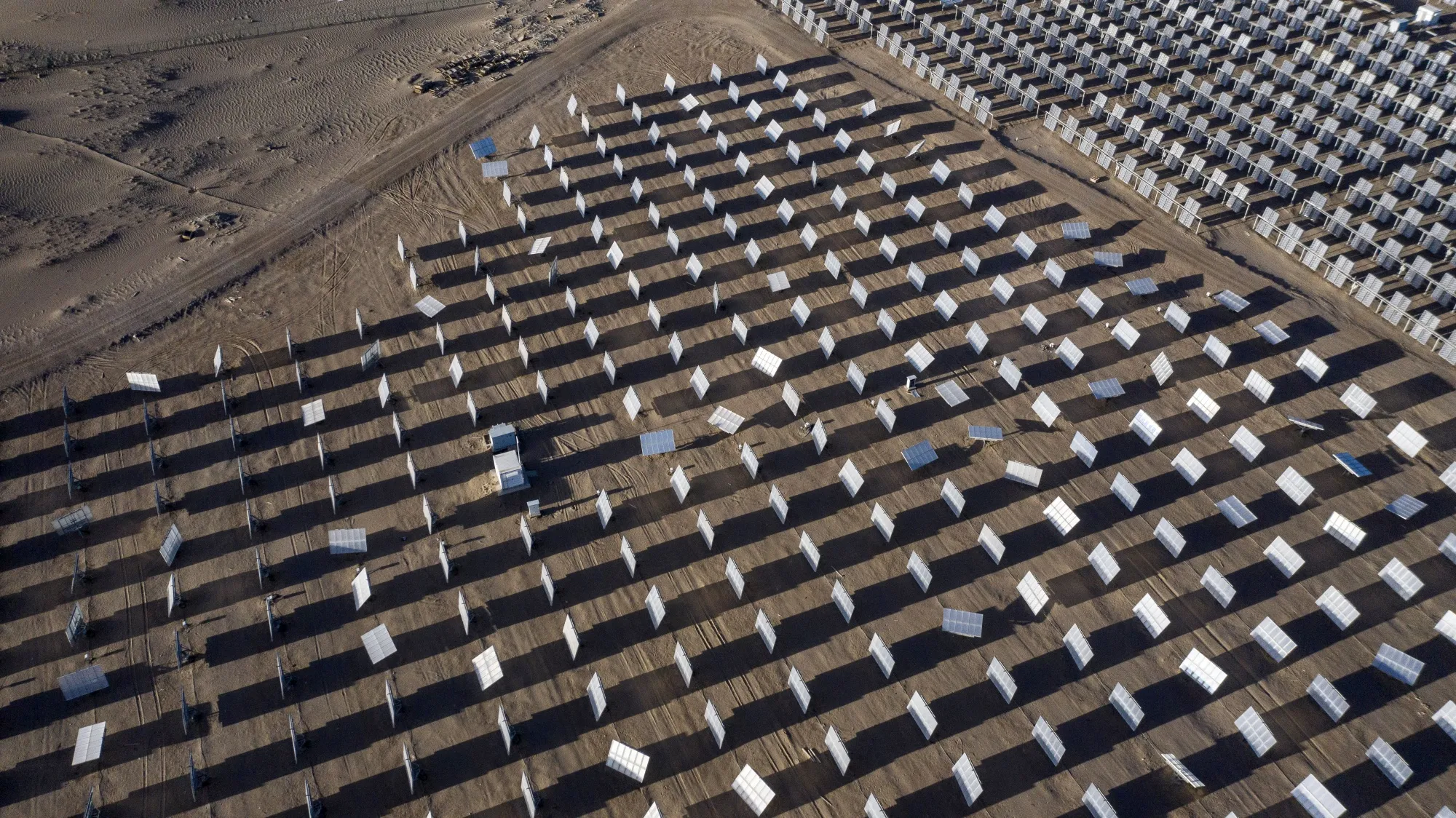 Photovoltaic modules at a solar power plant near Golmud, Qinghai province, China.