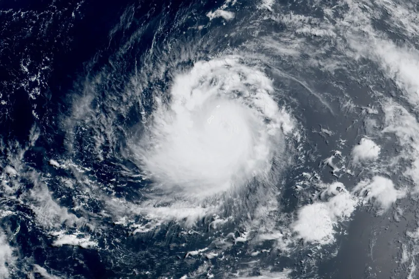 Typhoon Mawar hits Guam on May 23.&nbsp;