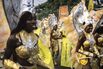 Participants dance as they parade during Calabar Carnival in Nigeria in December.