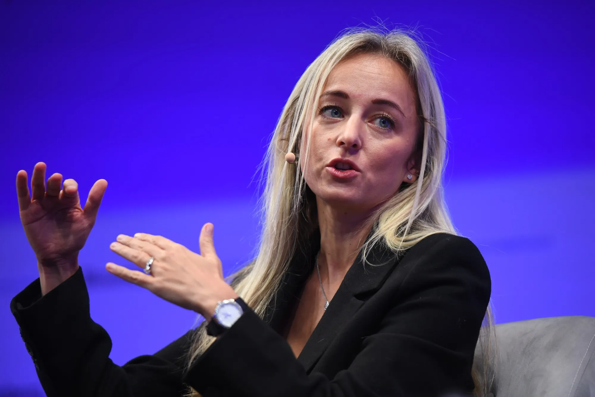 Irina Haivas during the Bloomberg Tech Summit in London, on Sept. 28.