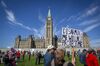 Gun supporters of the Canadian Coalition for Firearm Rights at a march on Parliament Hill in Ottawa on Sept. 12, 2020.