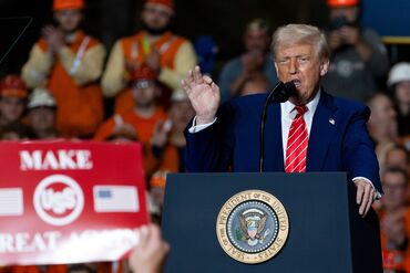 President Trump Speaks On US Steel Deal At US Steel Irvin Works