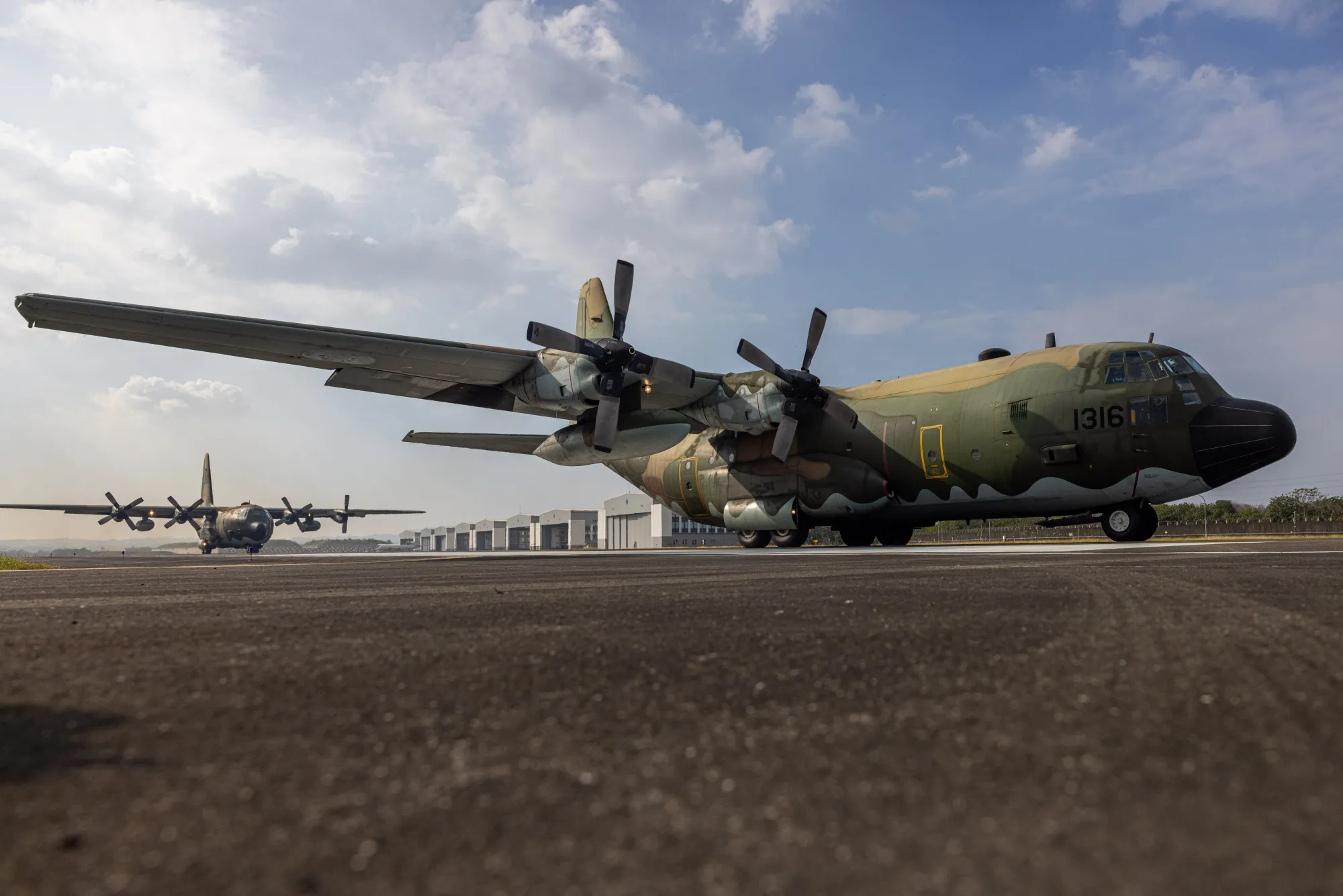 Taiwan Air Force Lockheed C-130 Hercules aircraft&nbsp;in Pingtung, Taiwan.