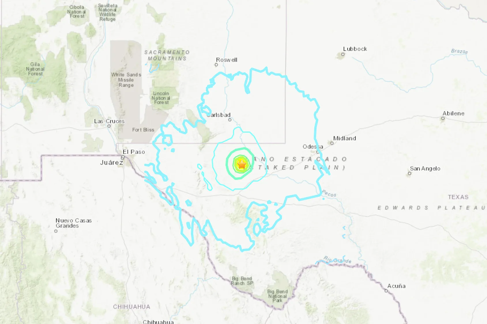 The 5.3 magnitude earthquake hit at 4:27 a.m. local time about 24 miles (38 kilometers) south of Mentone, Texas, according to the USGS.