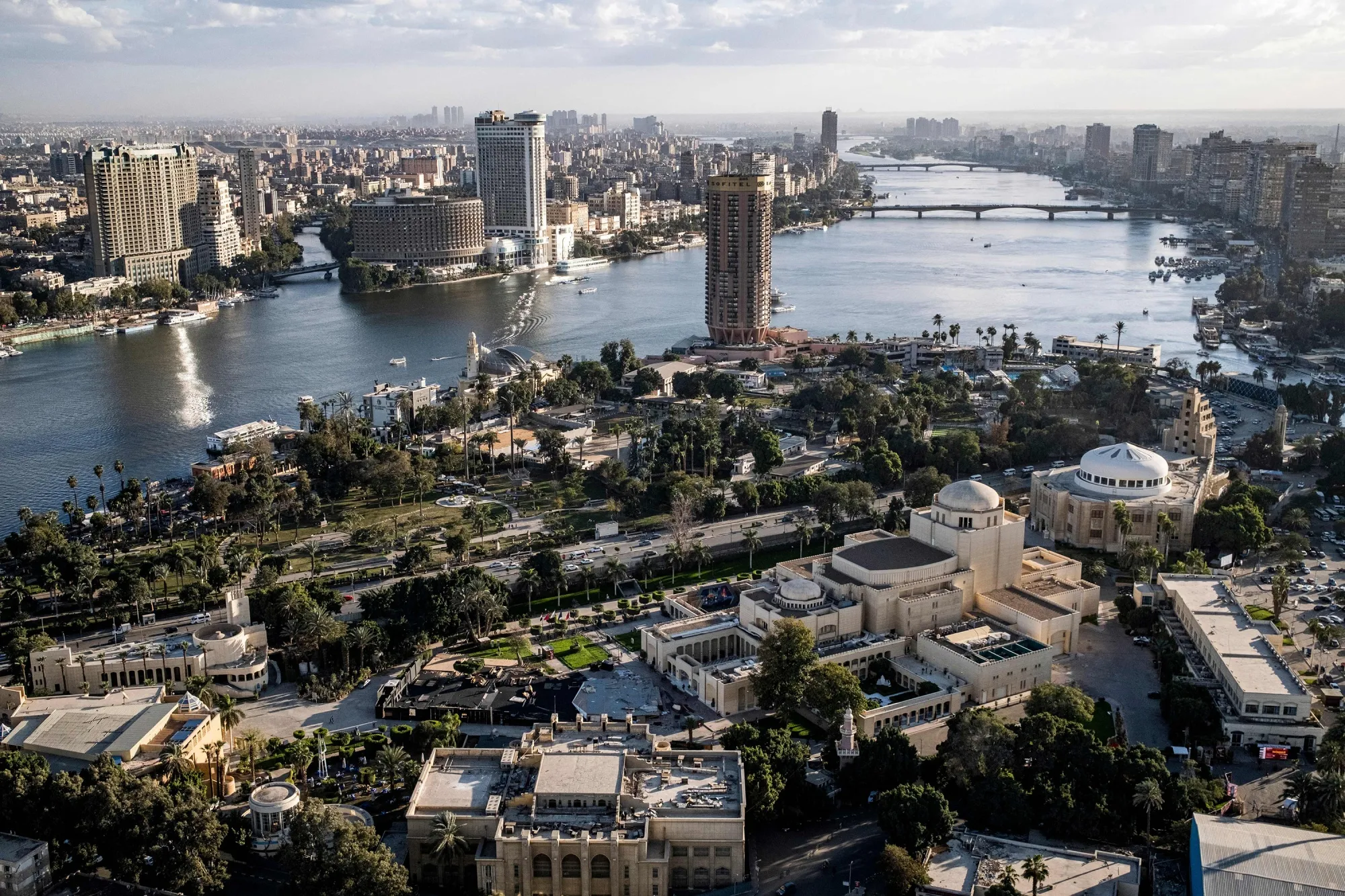 The river Nile running through&nbsp;Cairo, Egypt.