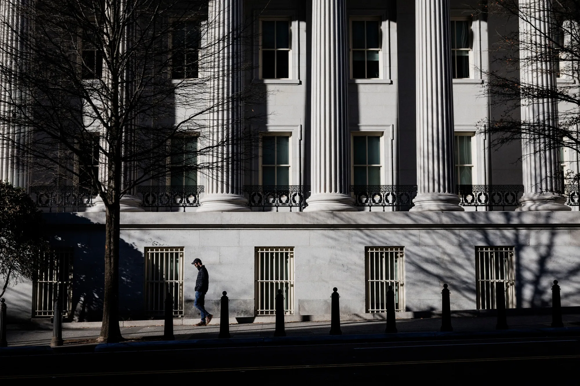 The US Treasury building in Washington, DC.