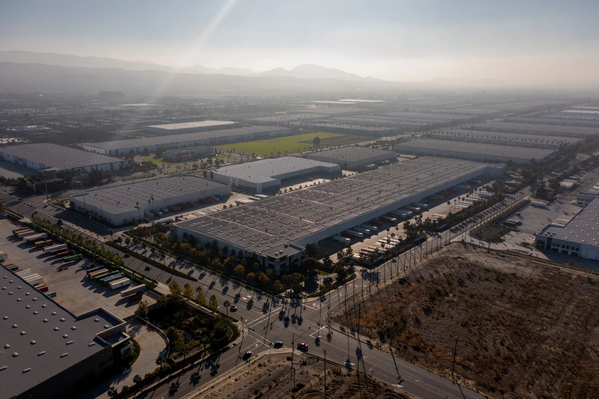 Warehouses in Redlands, California.