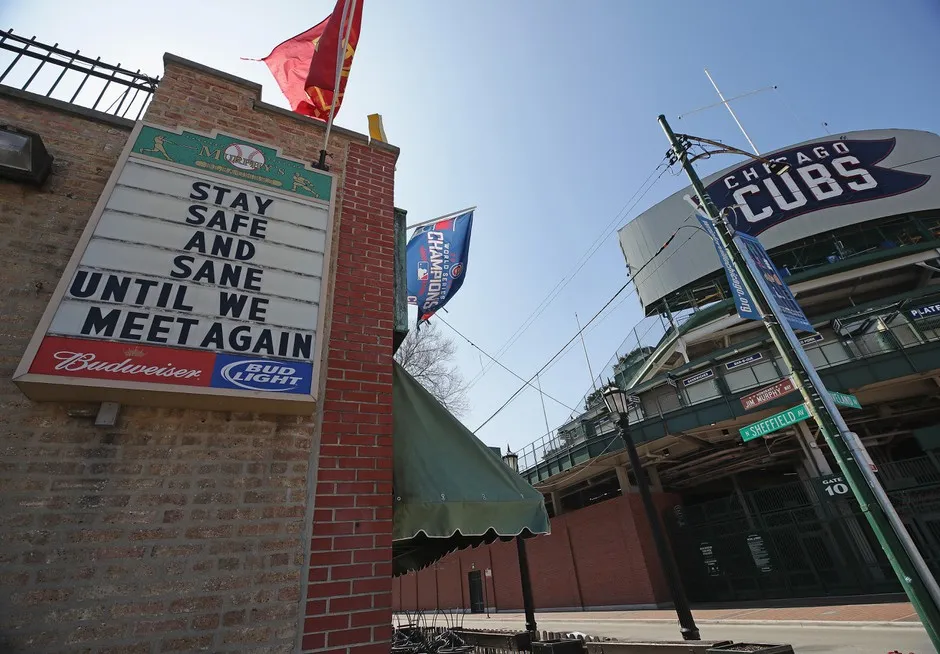 Wrigley Field In Chicago on Opening Day 2020.