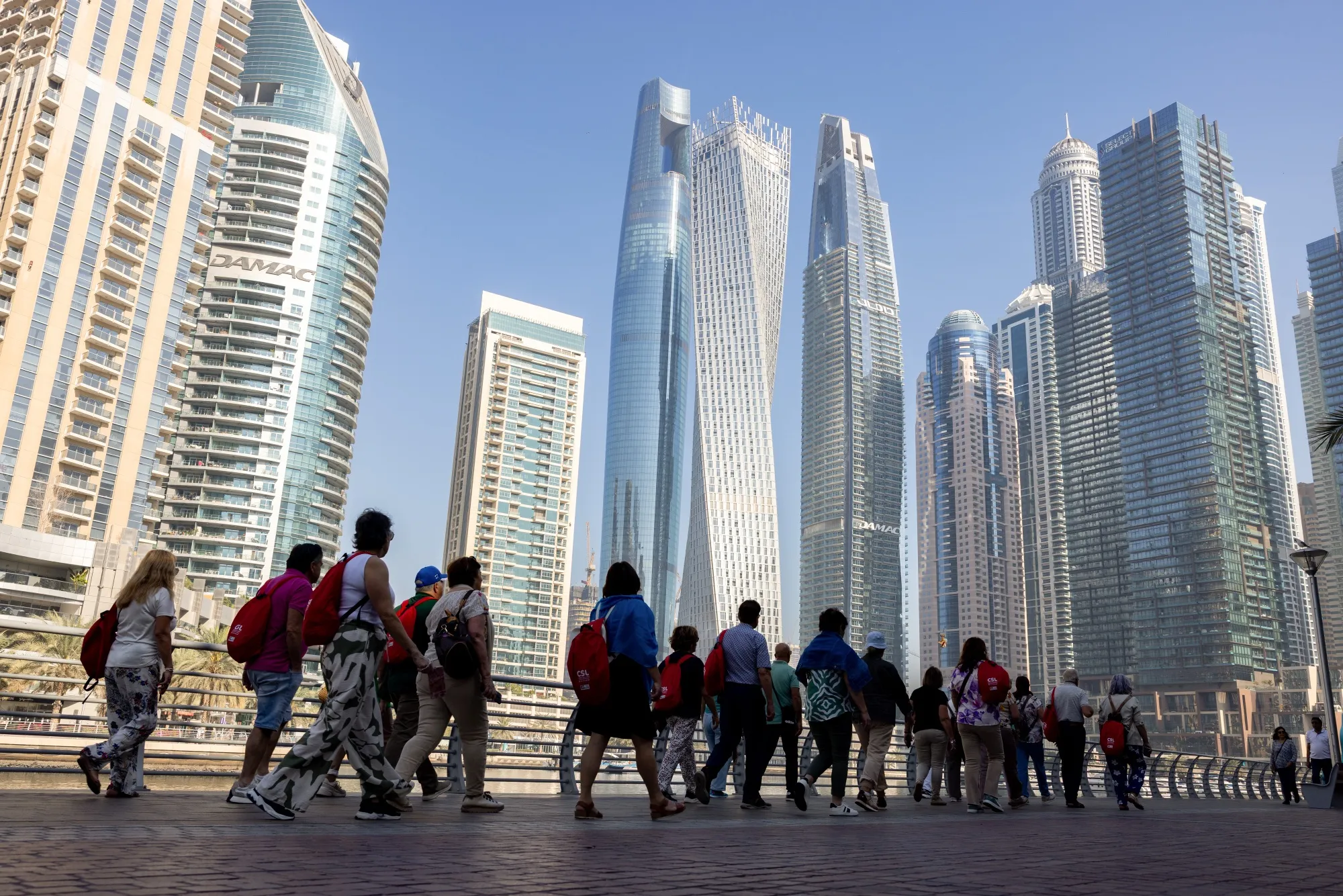A tourist group in central Dubai in February.