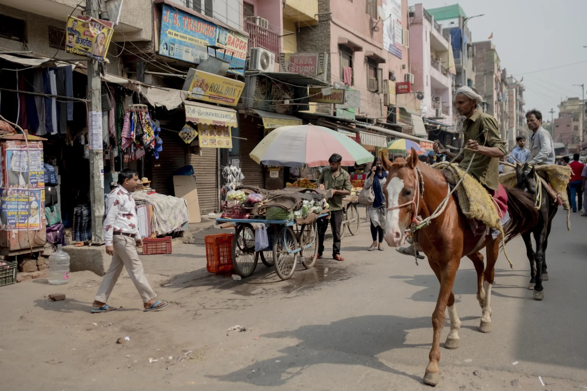 Paharganj market in New Delhi, India.