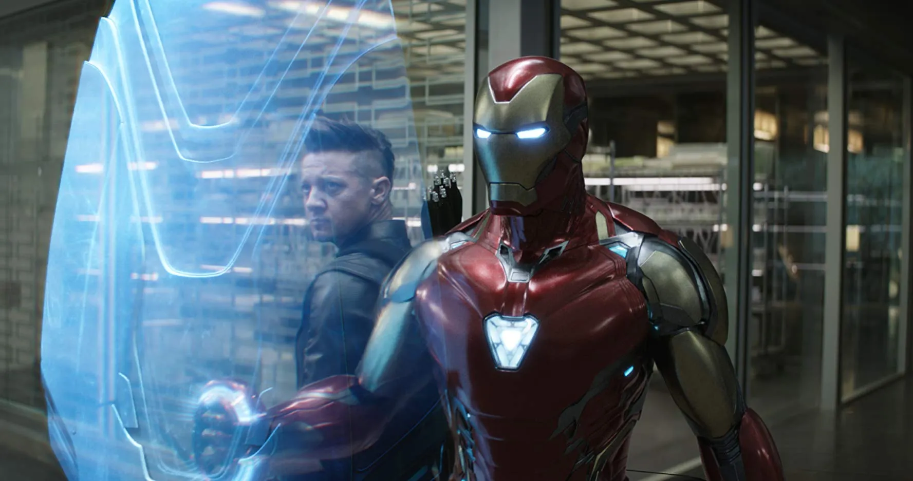 Jeremy Renner and Robert Downey Jr. in