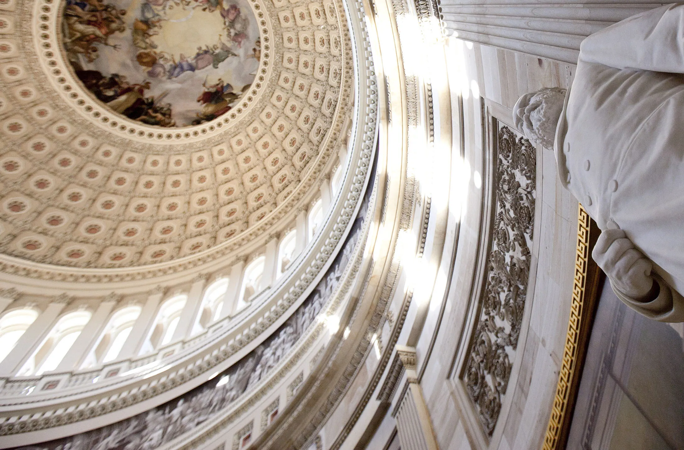 A statue of James A. Garfield stands in the Capitol Rotunda in Washington, D.C.
