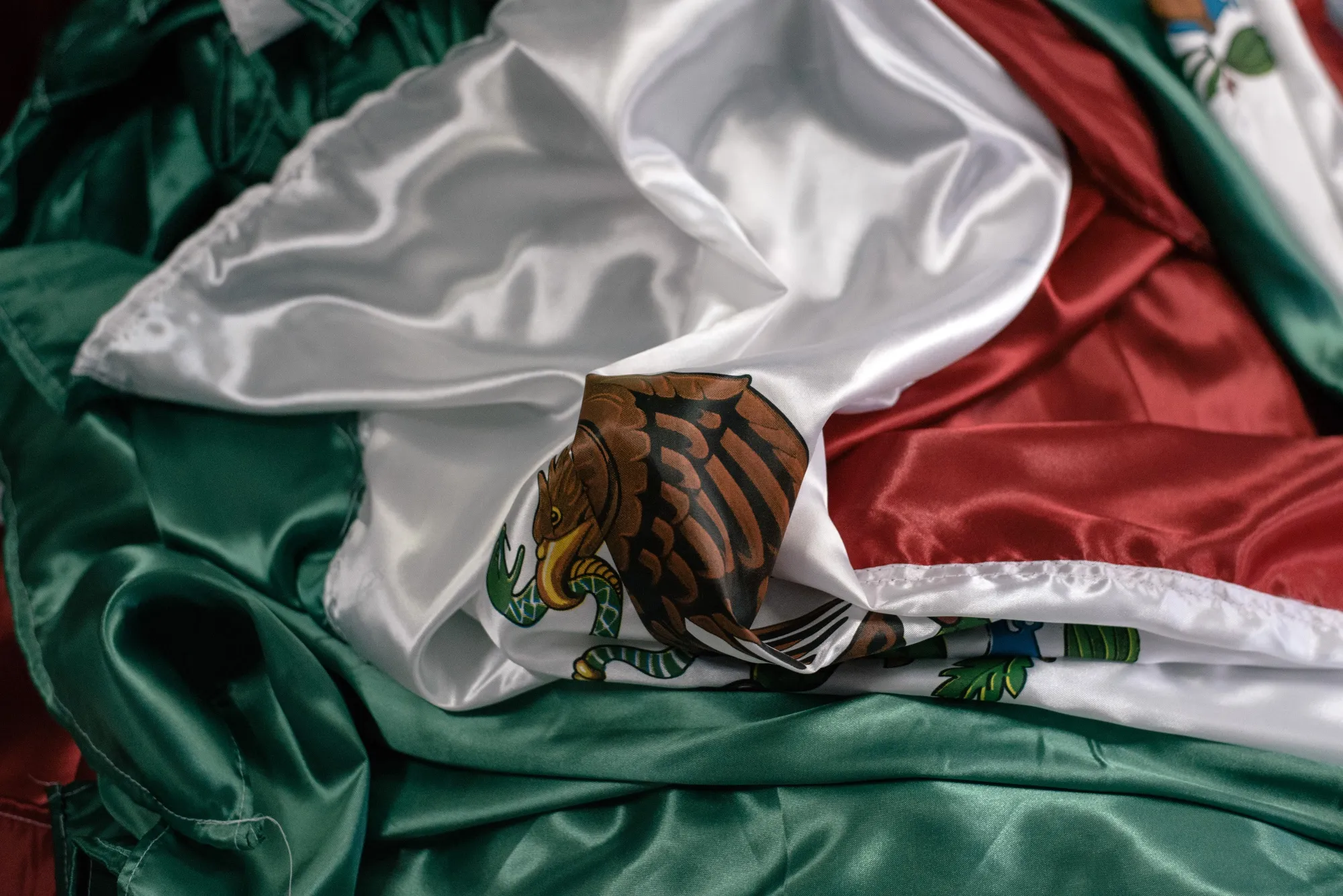Operations At A Mexican Flag Manufacturing Facility As Mexico Yields Mostly Lower