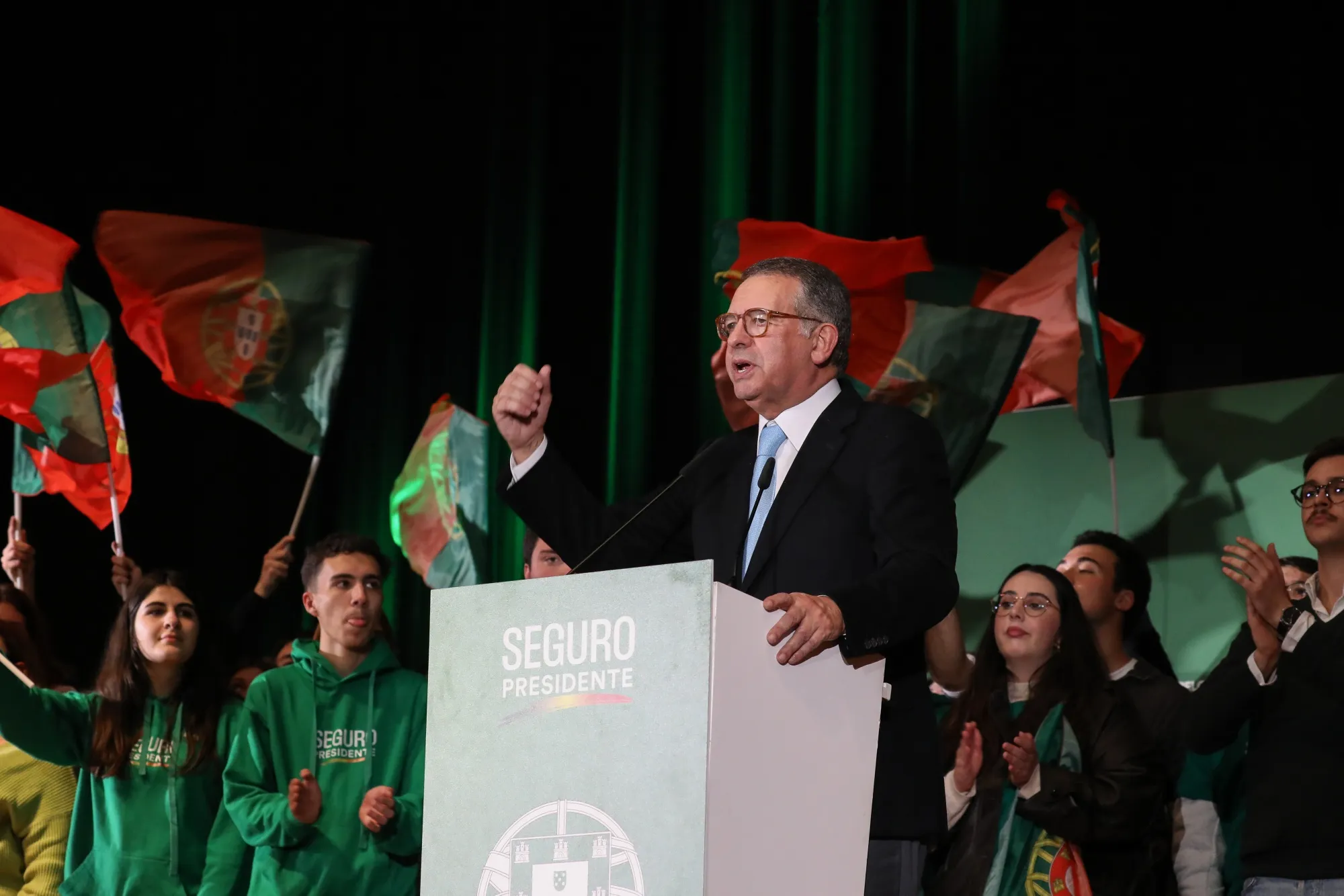 António José Seguro speaks&nbsp;at a campaign rally ahead of Presidential elections in Lisbon on Jan. 16.&nbsp;