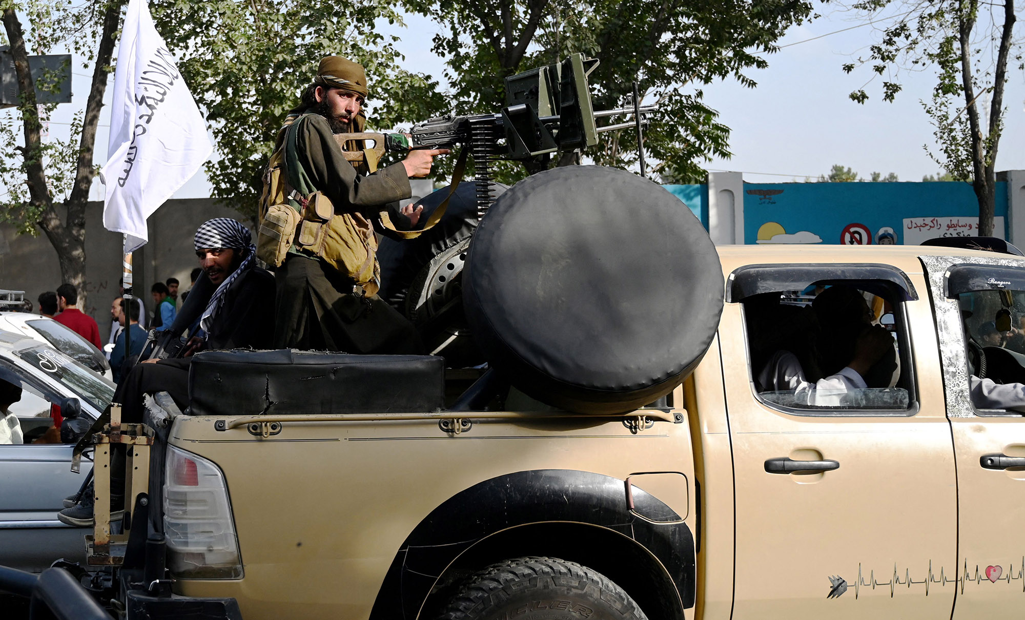Taliban fighters in Kabul on Aug. 19.