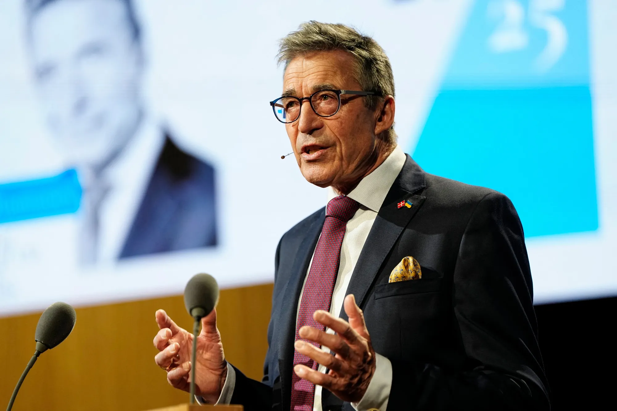 Anders Fogh Rasmussen at the Copenhagen Democracy Summit on May 13.