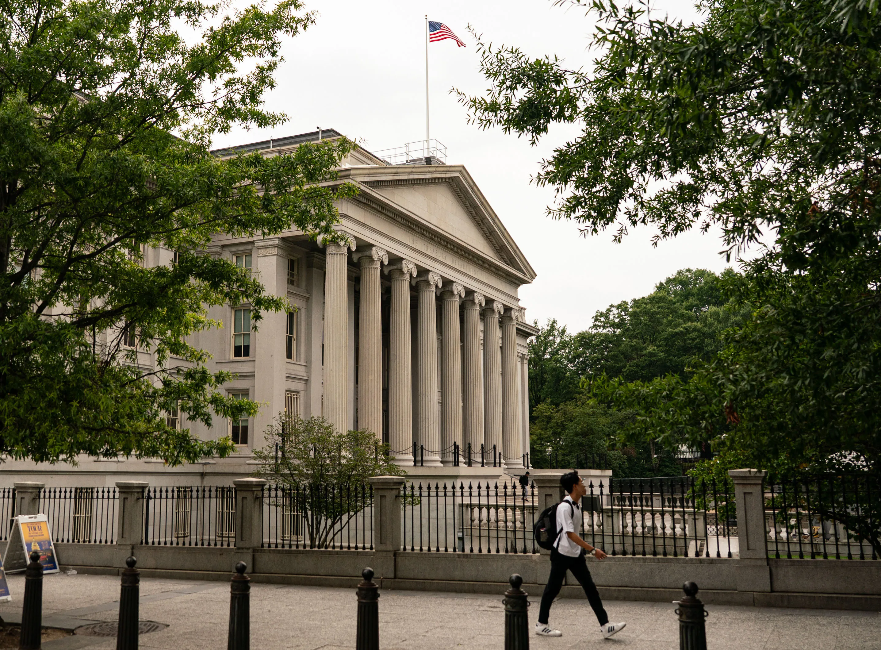 The US Treasury building in Washington.