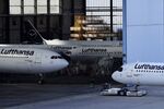 Parked Lufthansa aircraft during a strike by the airline's pilots&nbsp;at Frankfurt Airport on Sept. 2.