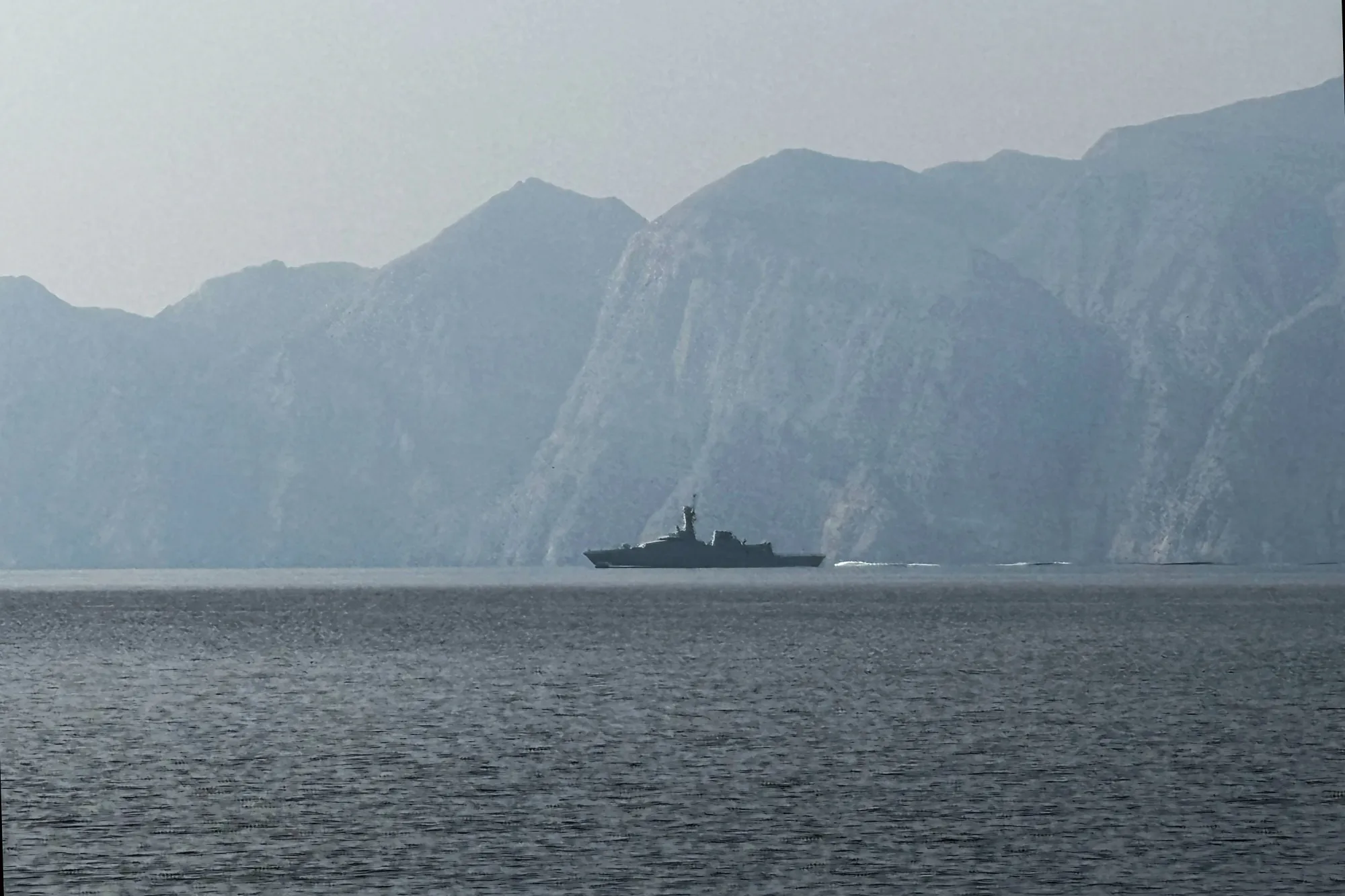 The looming shore&nbsp;at Hormuz.