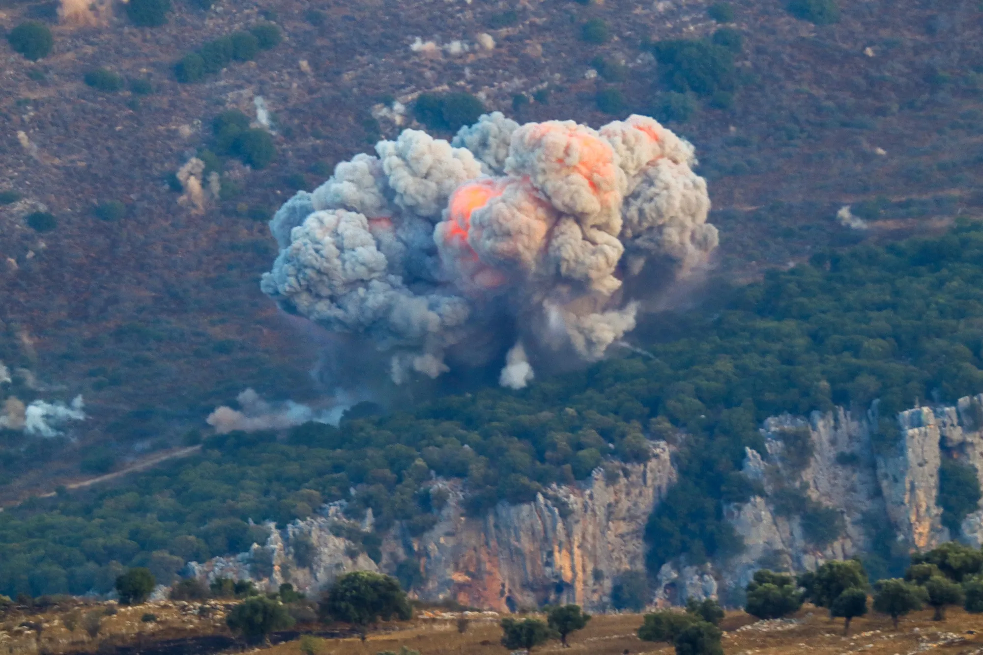 An Israeli airstrike in Marjayoun, near the Lebanon-Israel border, on Sept. 23.