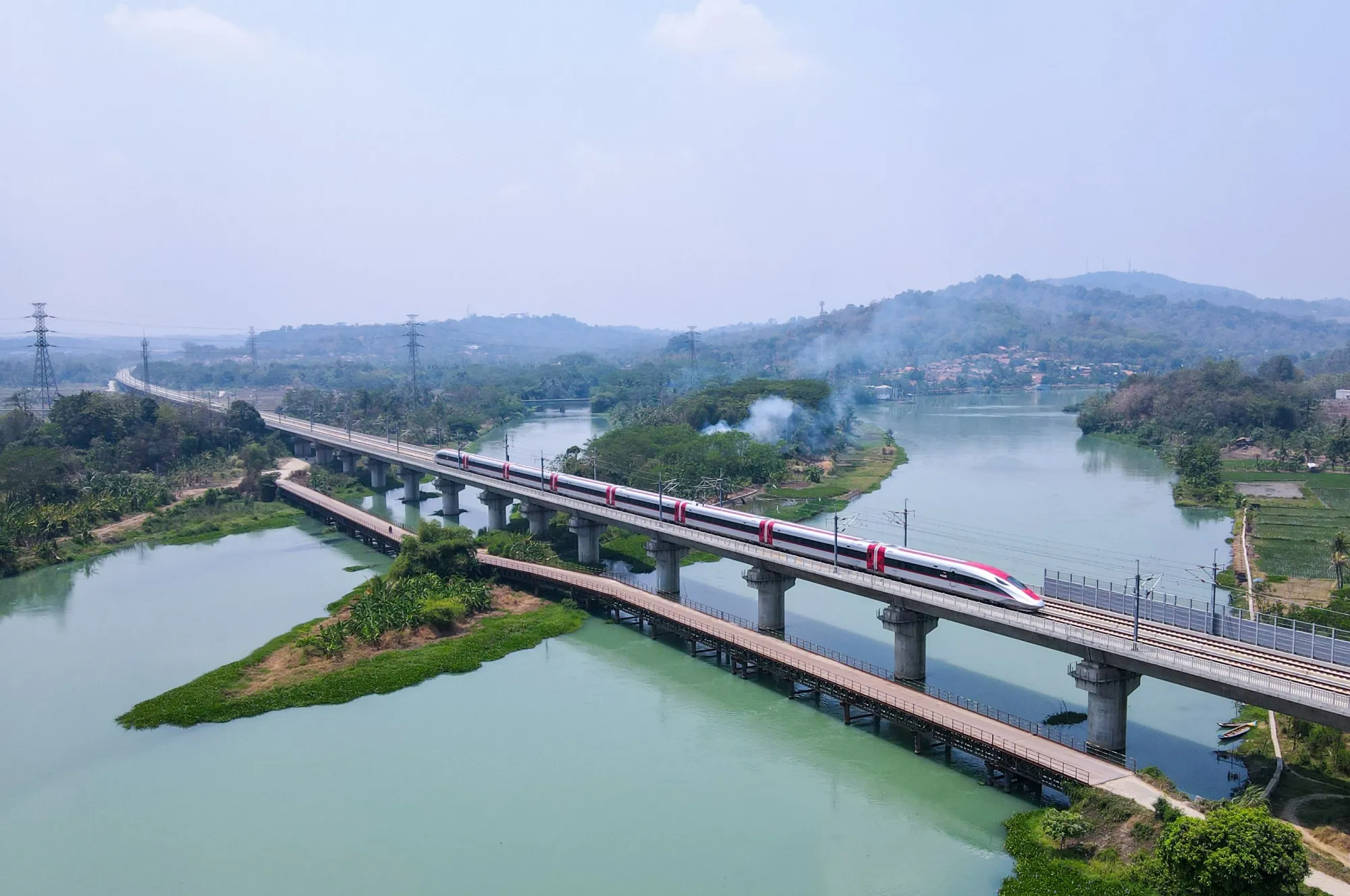 Southeast Asia’s first high-speed train&nbsp;in Purwakarta, Indonesia, in September.