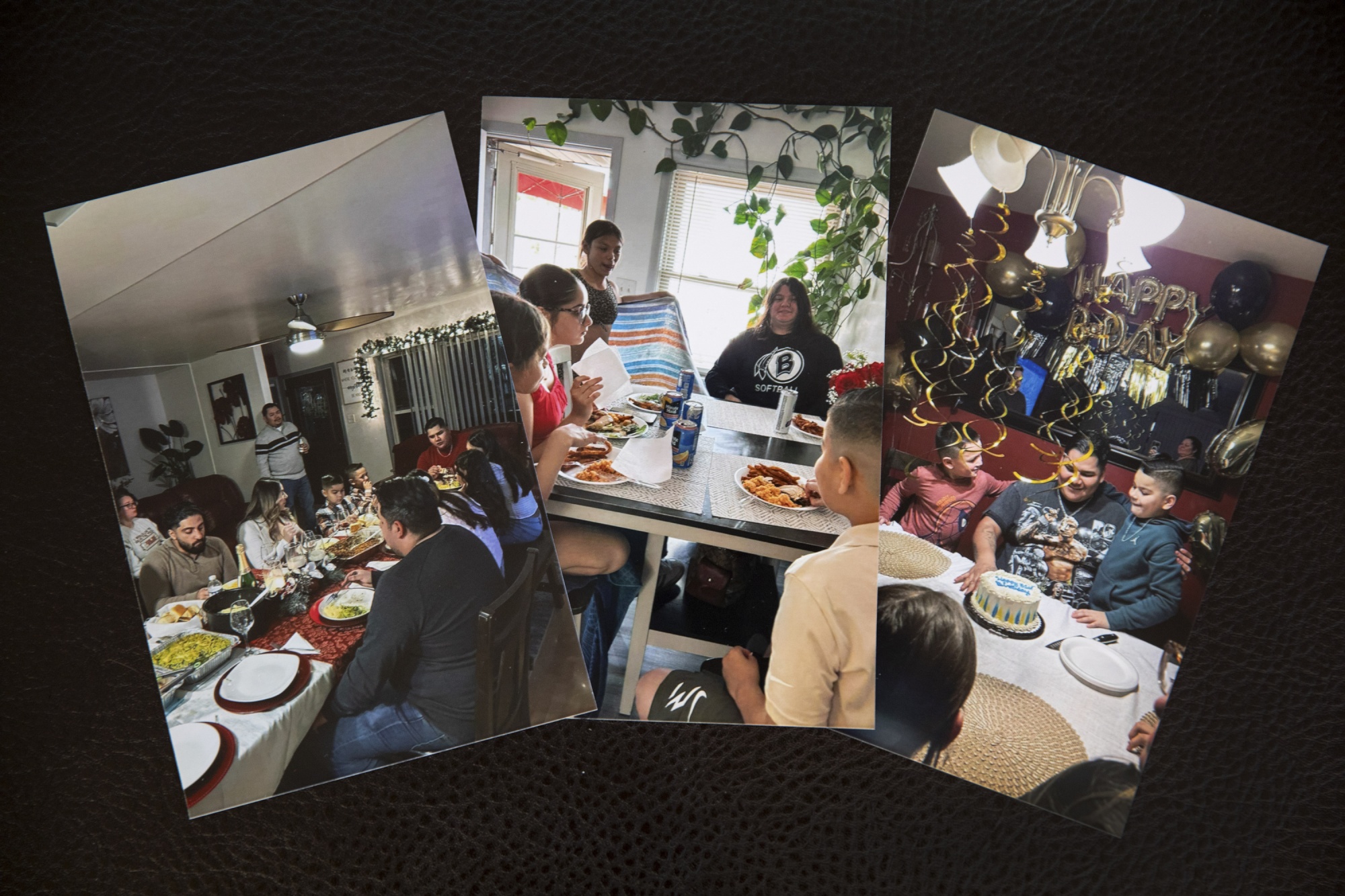 Three archival images on family gatherings and celebrations. 