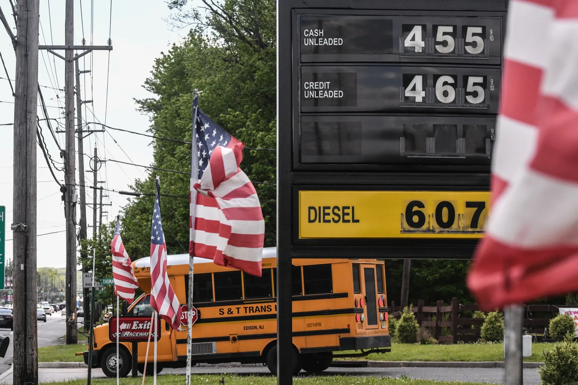 Fuel prices at a gas station in Franklin Park, New Jersey, US, on May 17.