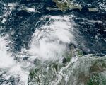 Tropical storm Julia off the coast of Colombia on&nbsp;Oct. 7.