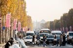 Traffic on the Champs Elysees.