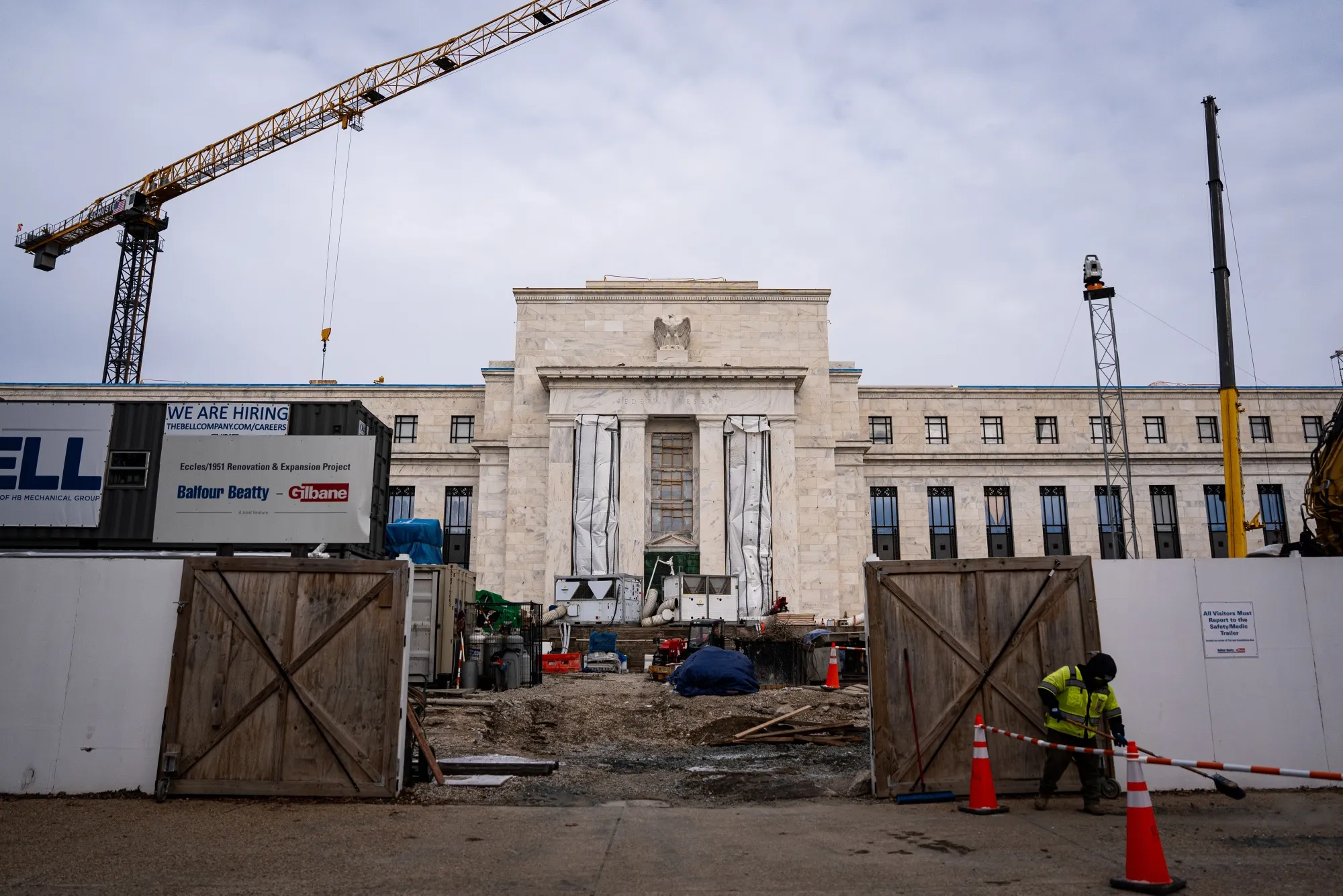 Construction on the Marriner S. Eccles Federal Reserve building in Washington in 2025.