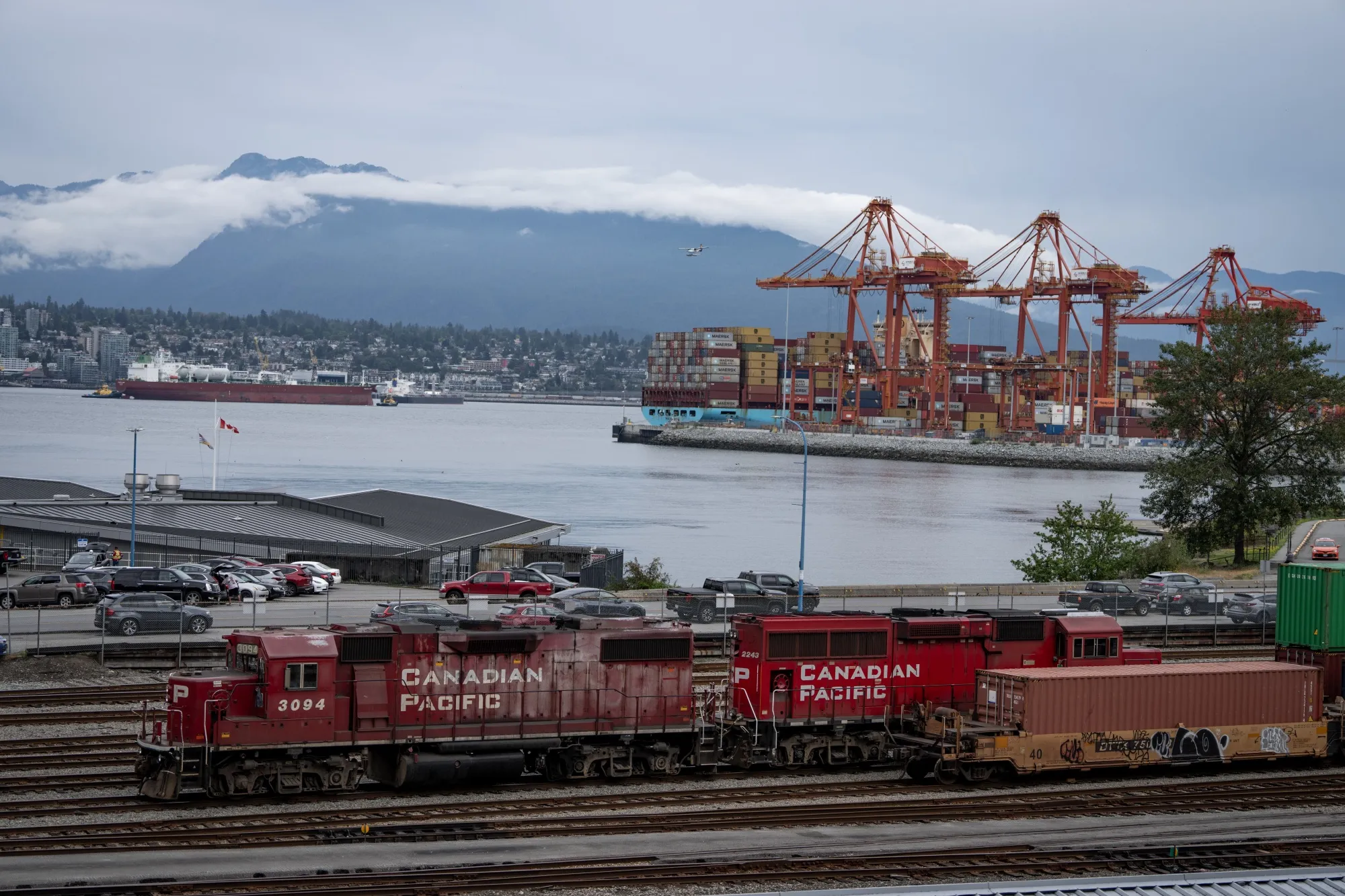 A Canadian Pacific Railway Co. locomotive at the Port of Vancouver in Vancouver, British Columbia.