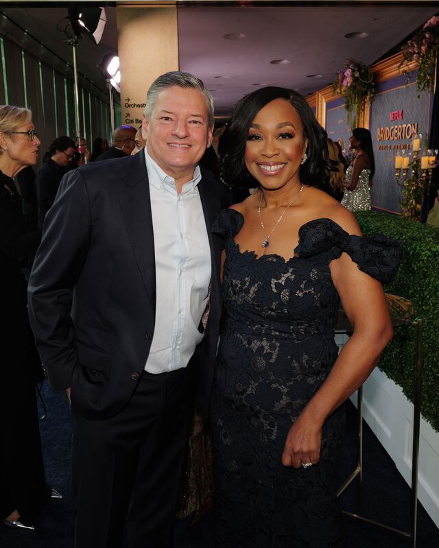 Ted Sarandos and Shonda Rhimes attend Netflix's "Bridgerton" Season 3 World Premiere in NYC.