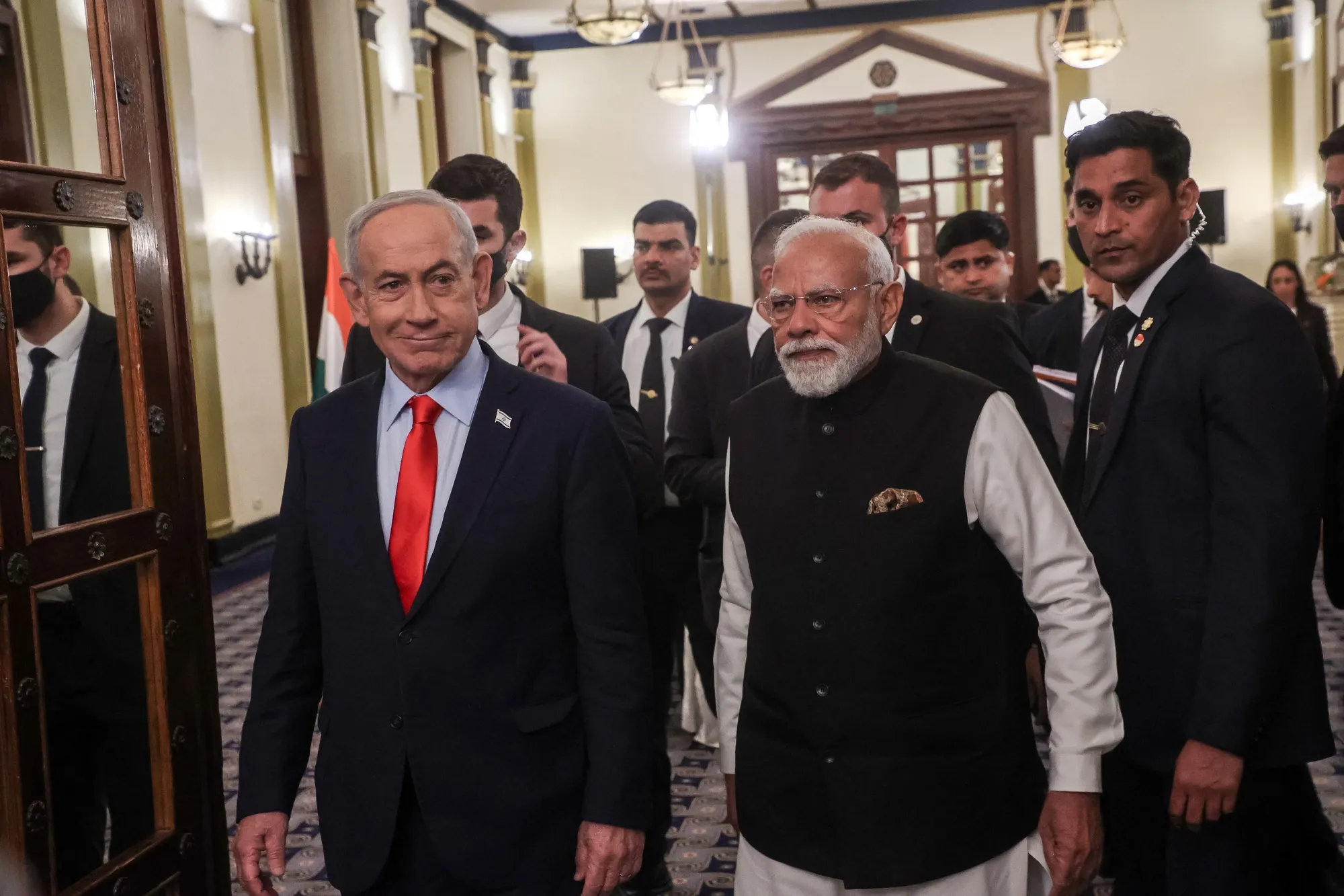 Indian Prime Minister Narendra Modi and Israeli Prime Minister Benjamin Netanyahu in Jerusalem on Feb. 26.