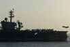 The USS Abraham Lincoln conducting blockade operations in the Arabian Sea, on April 16.