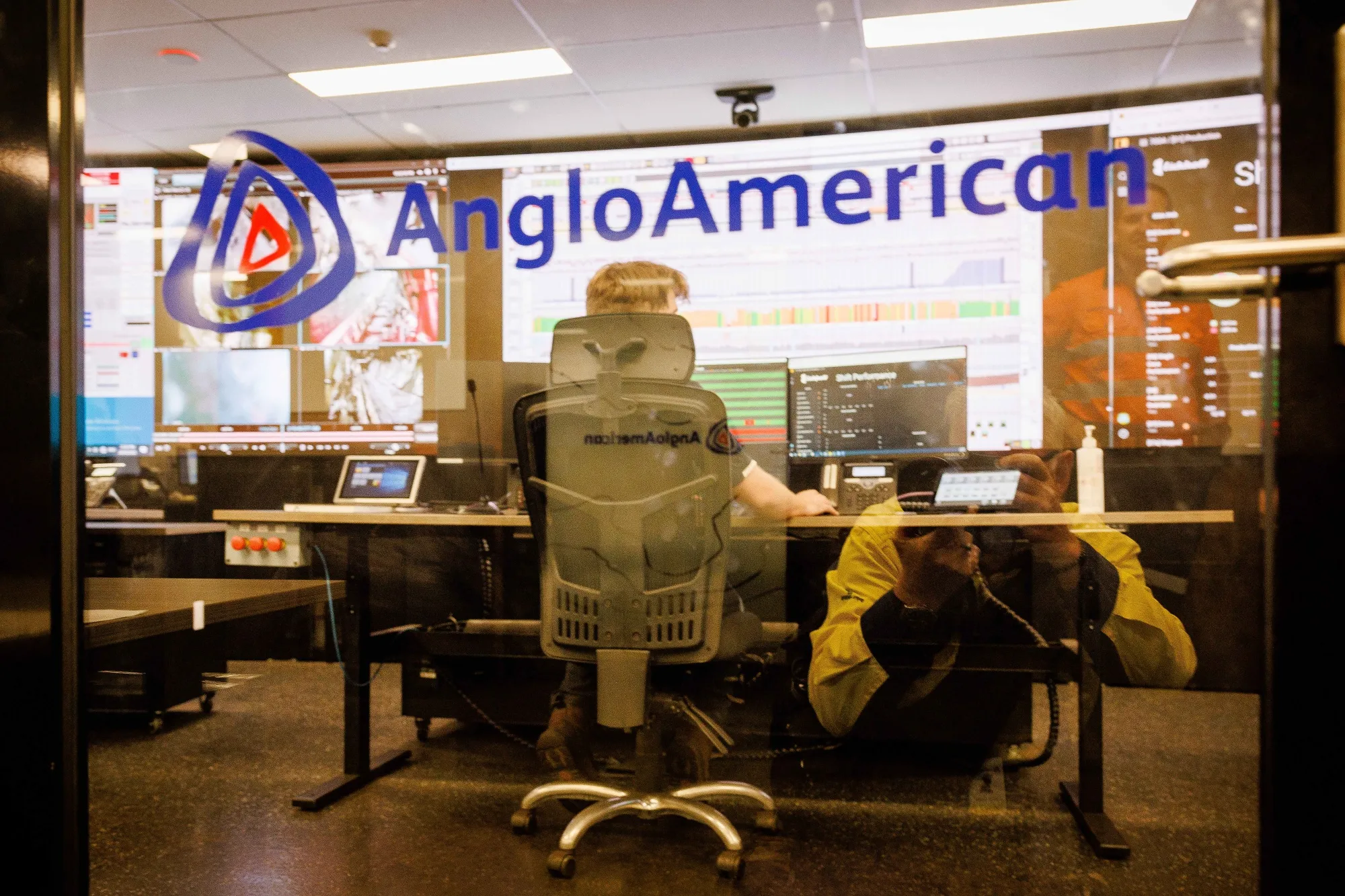 Workers at an&nbsp;Anglo American operations center&nbsp;in Moranbah, Australia.