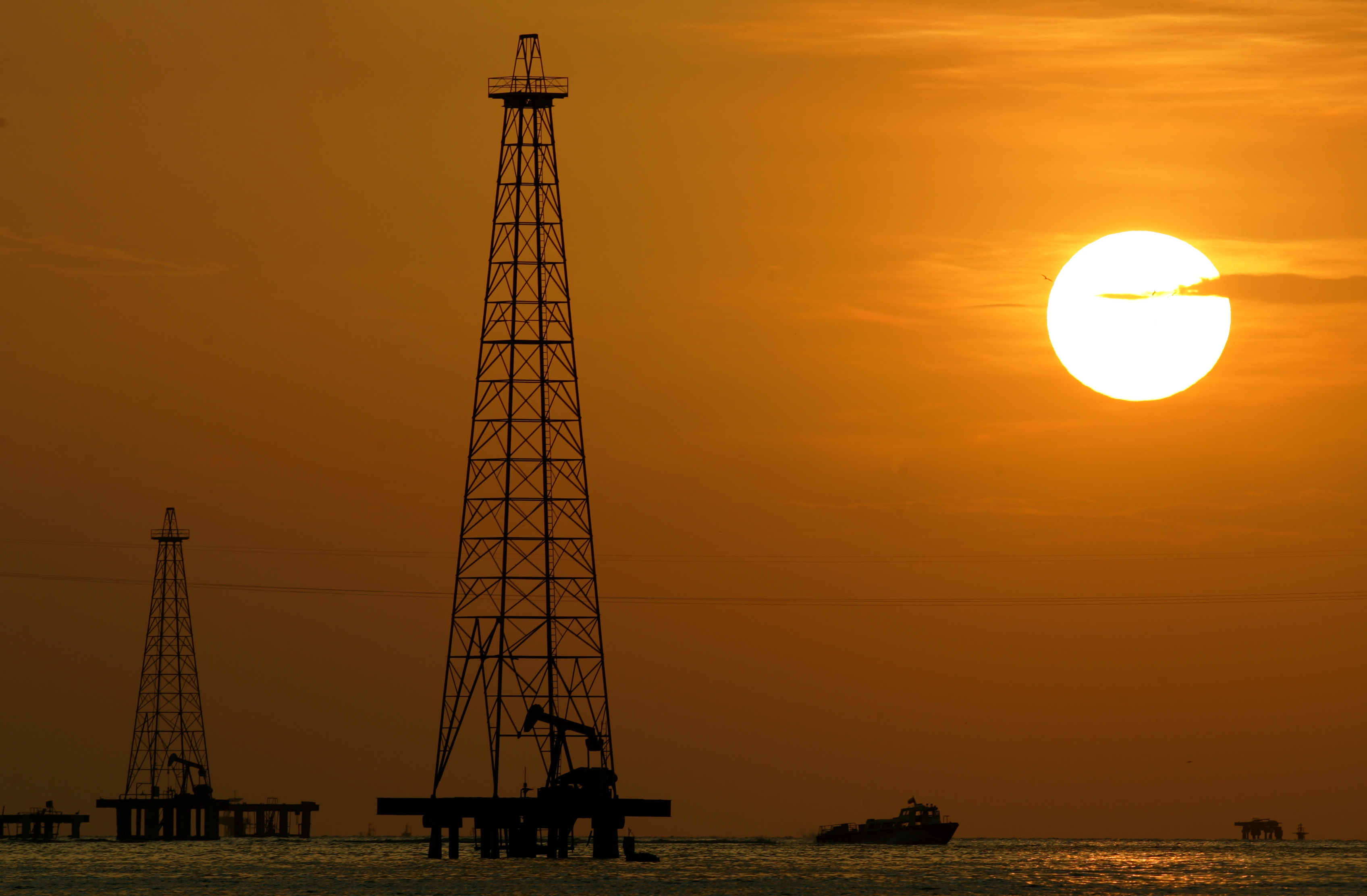 Oil drills in Venezuela.