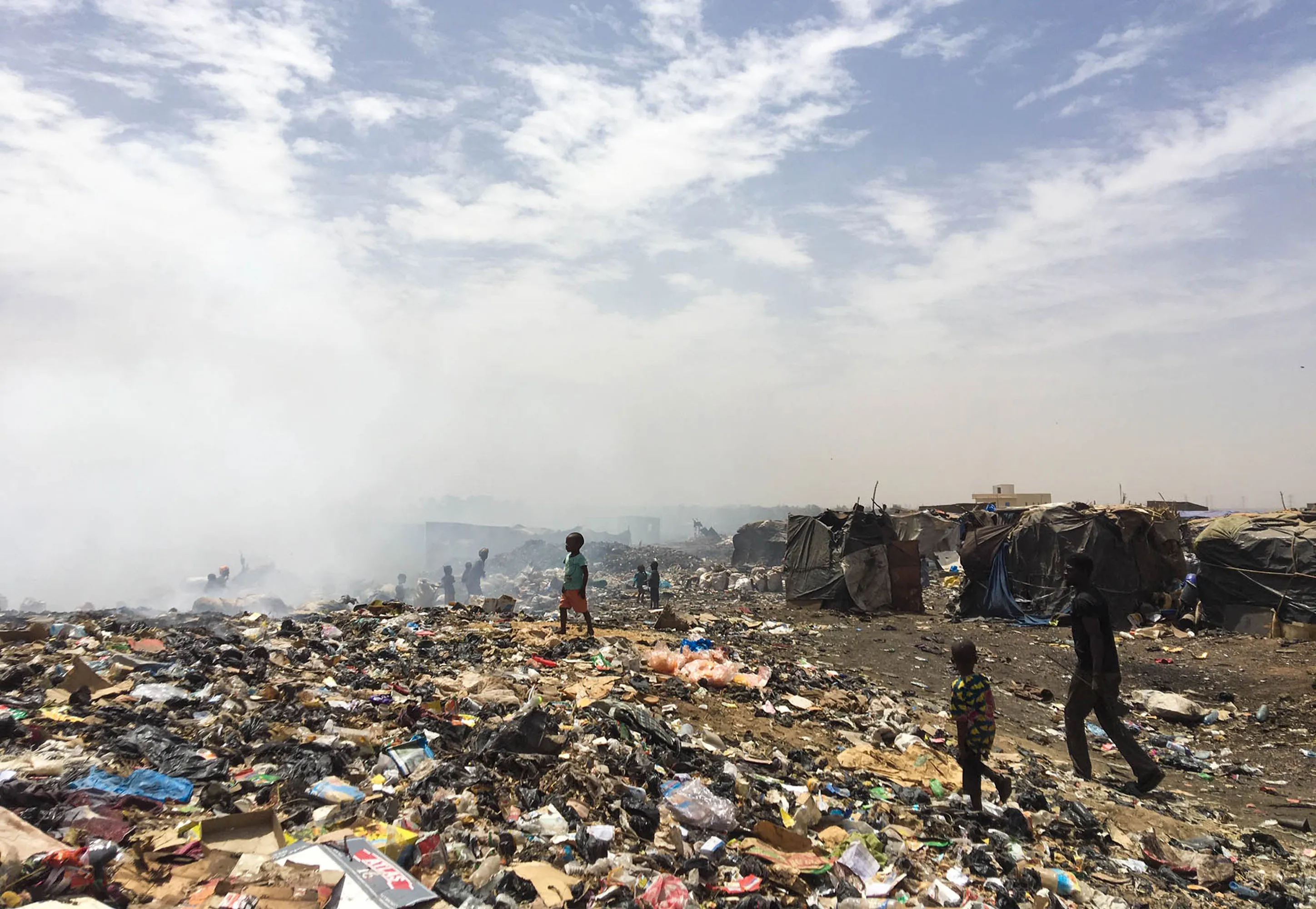The landfill site and Bamako camp, Mali.