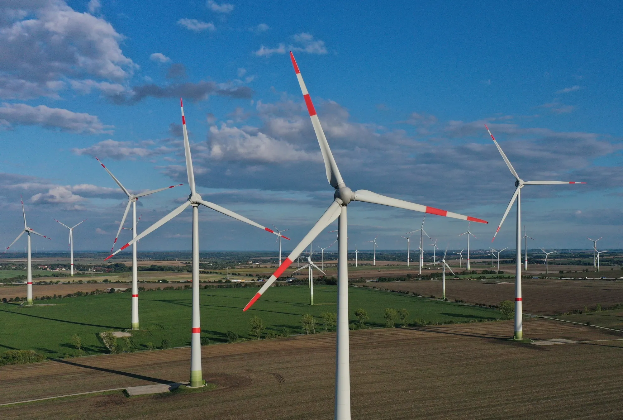 Wind turbines near Weissenfels, Germany.&nbsp;