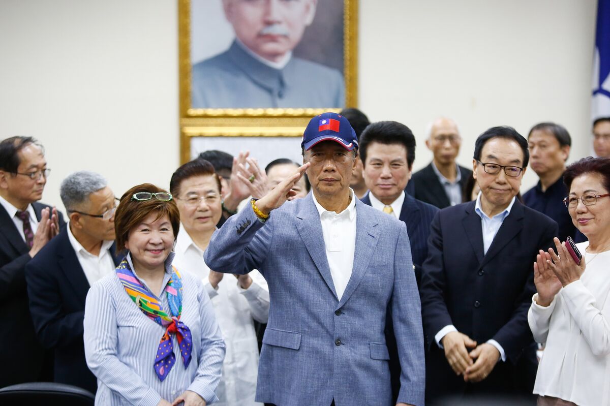 Terry Gou at the Kuomintang party headquarters in Taipei on April 17, 2019.