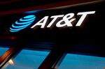 The AT&T logo is displayed at a store in Washington, DC.