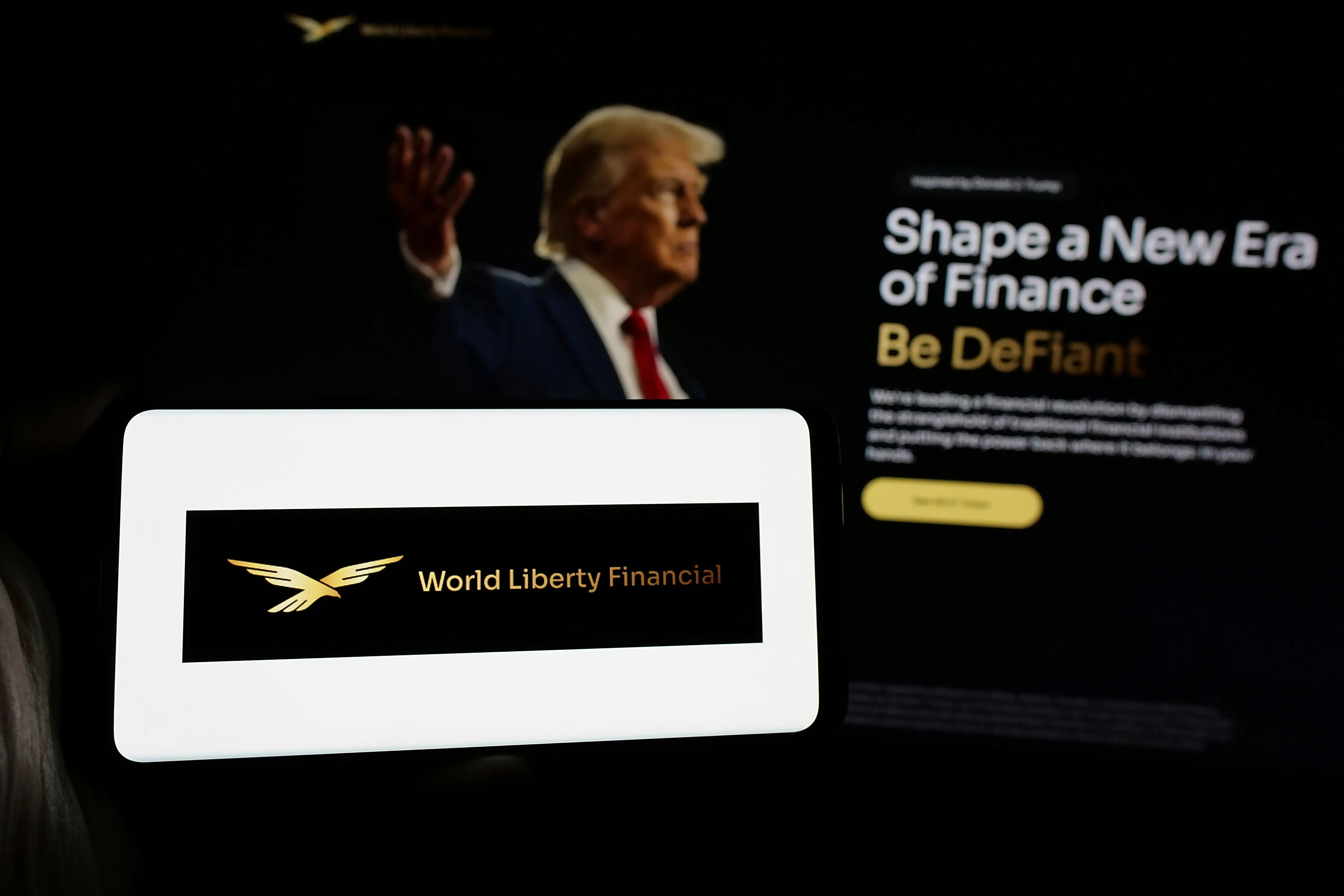 The World Liberty Financial logo and&nbsp;website.